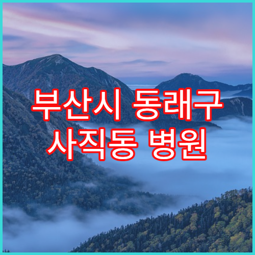 부산시 동래구 사직동 병원 재진 접수 빨라지는 상황
