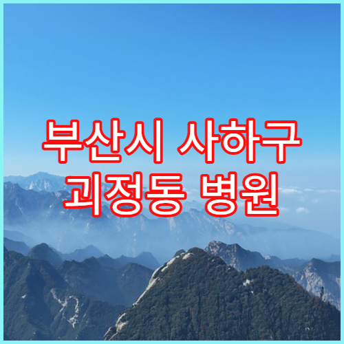 부산시 사하구 괴정동 병원 검사 전 준비사항 체크리스트